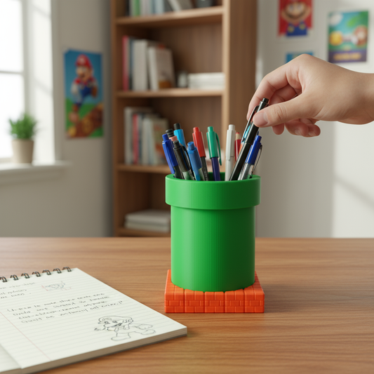 Gamer Bureaustandaard – Mario-pijp Penhouder